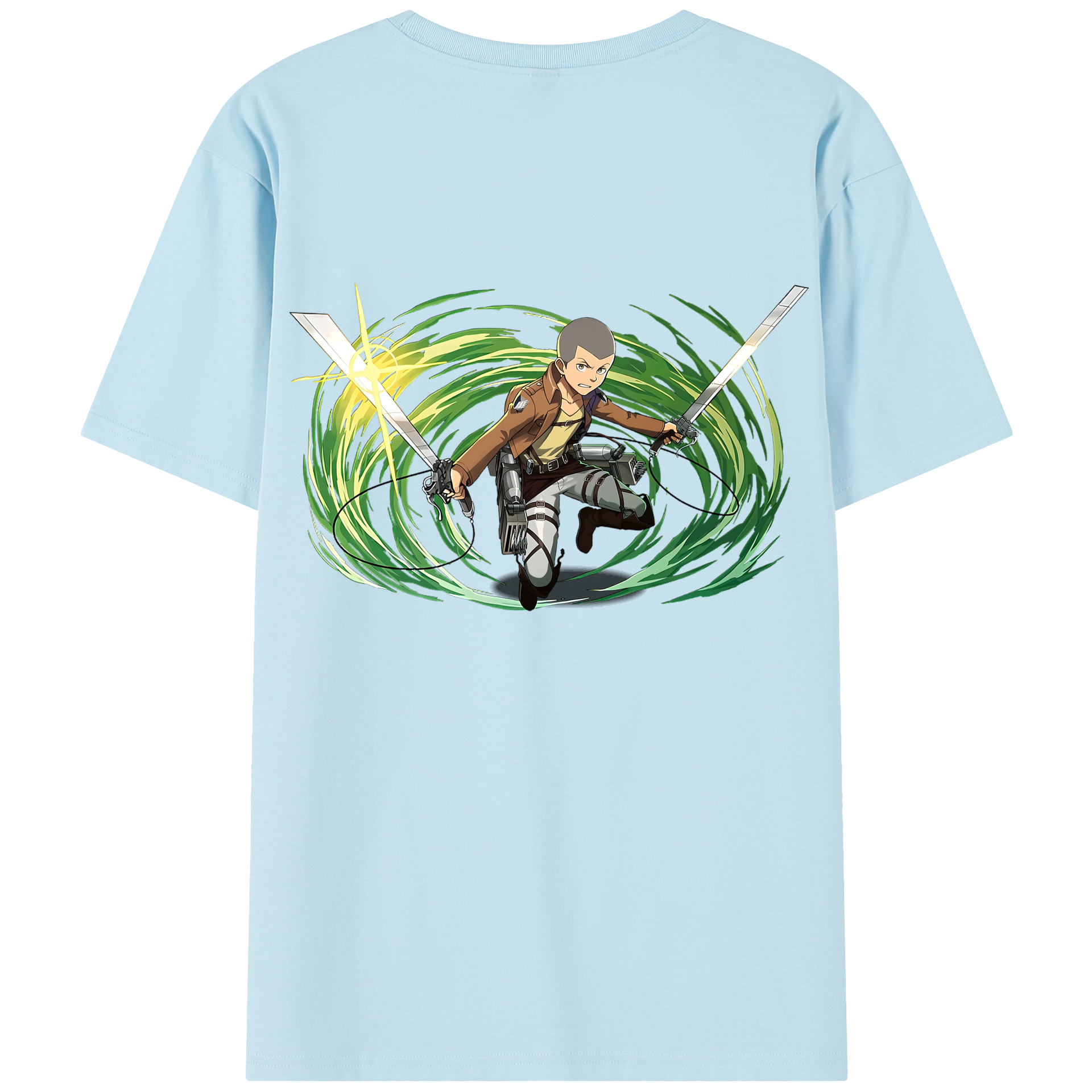 （画像用） 進撃の巨人 コニー·スプリンガー Attack on Titan Connie Springer 綿100％半袖Tシャツ（背面プリント）